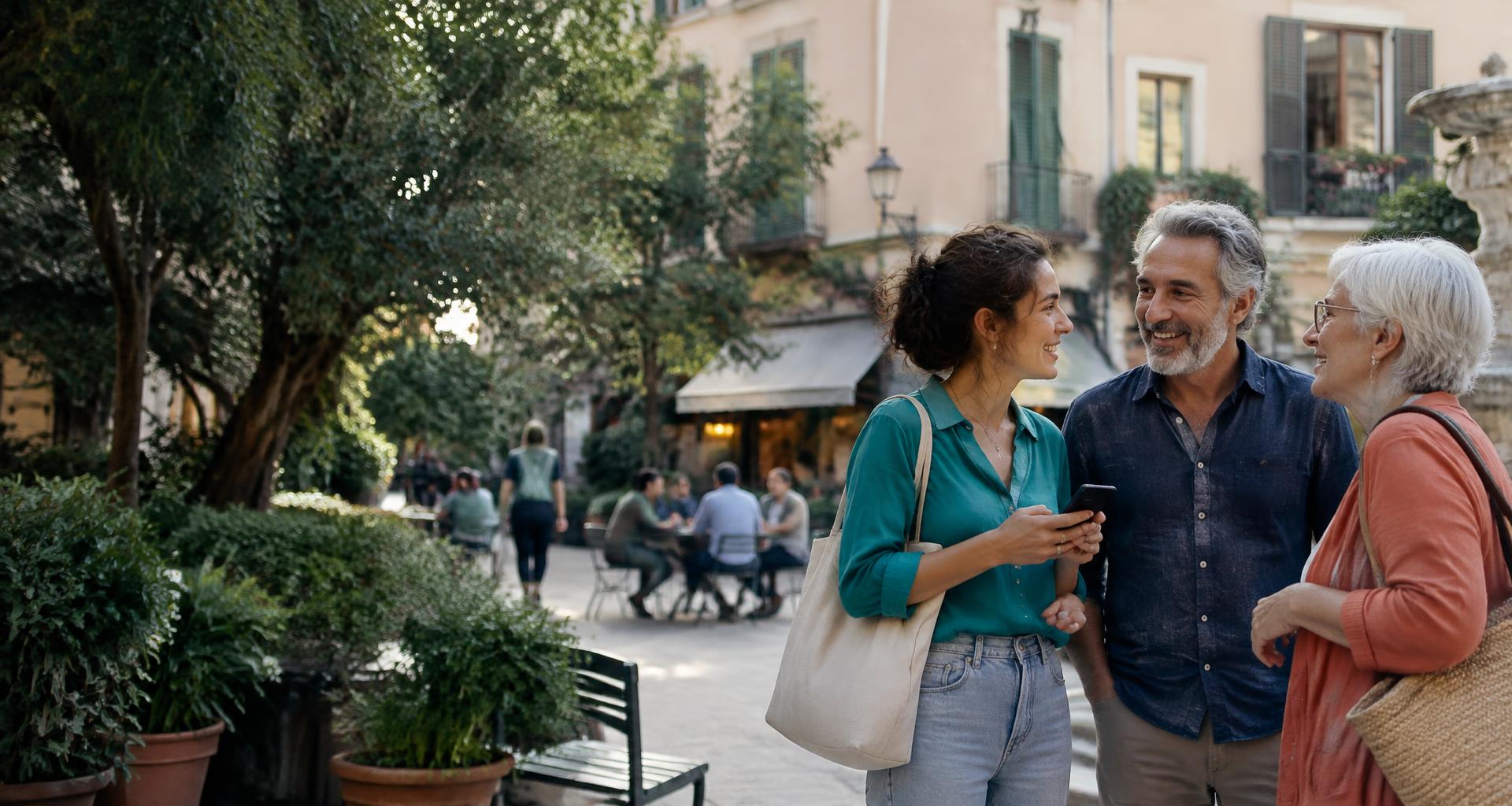 Vicini che si conoscono nella piazza